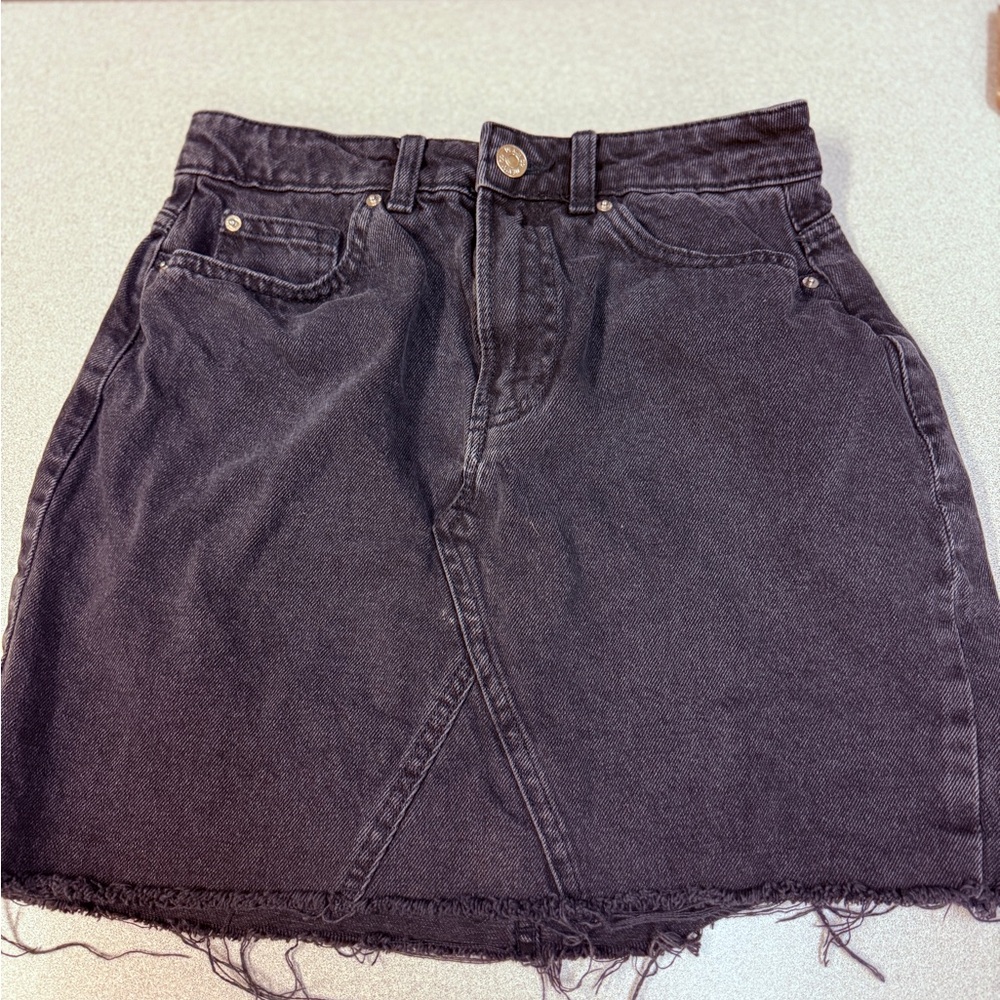 Denim&Co Charcoal Mini‎ Skirt